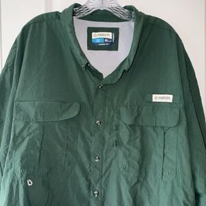 Magellan Fish Gear Shirt 4XL Green Fishing Vented Button Up Mens